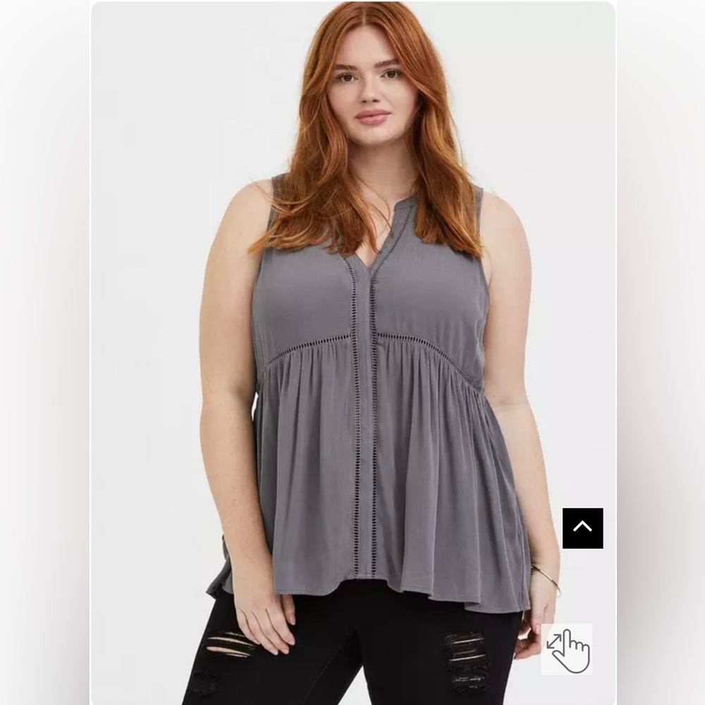 Torrid Crinkle Gauze Tunic Tank